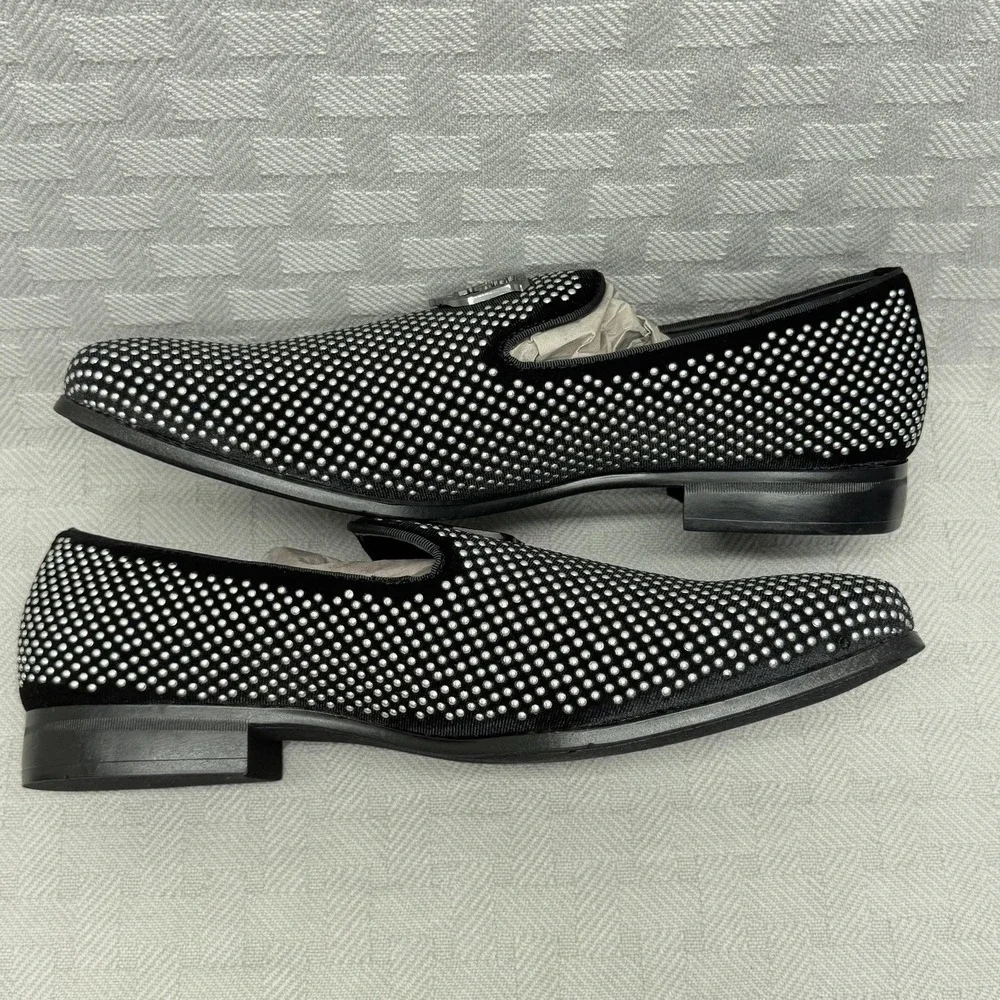 Stacy Adams Men‎ Shoes Swagger Studded Slip On Satin Black 25228-042 Size 11